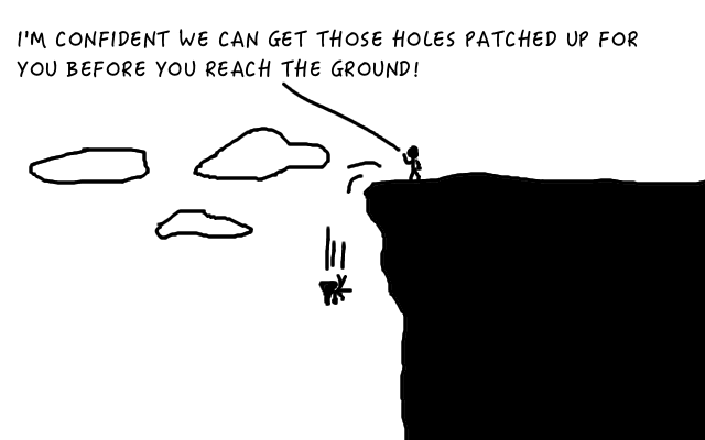 Inspired by XKCD! The push-first-fix-later approach